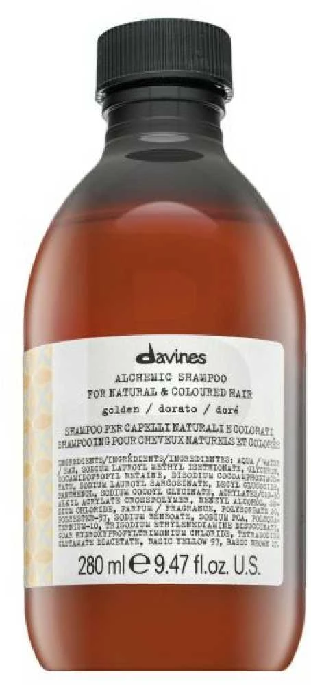 Davines ALCHEMIC Šampūnas Golden dažantis šampūnas medaus ir šiltų atspalvių plaukams, 280 ml