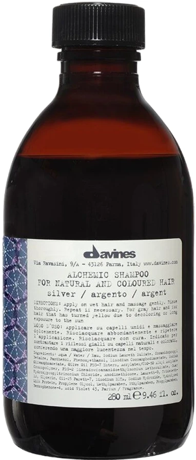 Davines ALCHEMIC Šampūnas Sidabrinis dažantis šampūnas šviesiems plaukams, 280 ml
