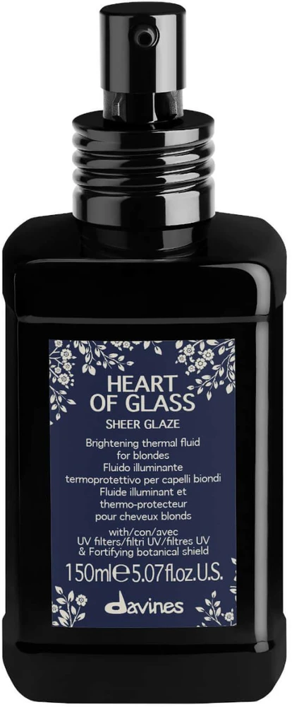 Davines Heart Of Glass Sheer Glaze Brightening Thermal Fluid blizgesys ir apsauga šviesiems plaukams, 150 ml