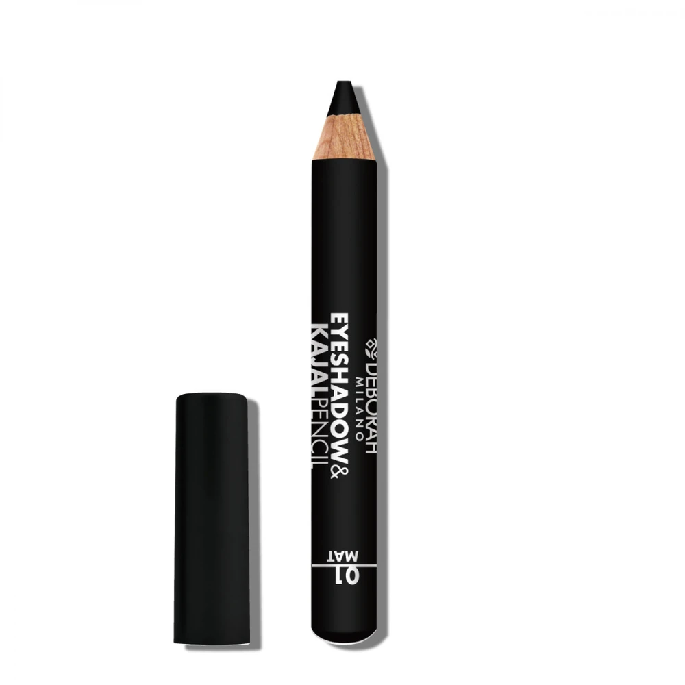 Deborah Blending Matt Eyeshadow & Kajal Akių apvadas 2-In-1 01 Juodas, 2 g