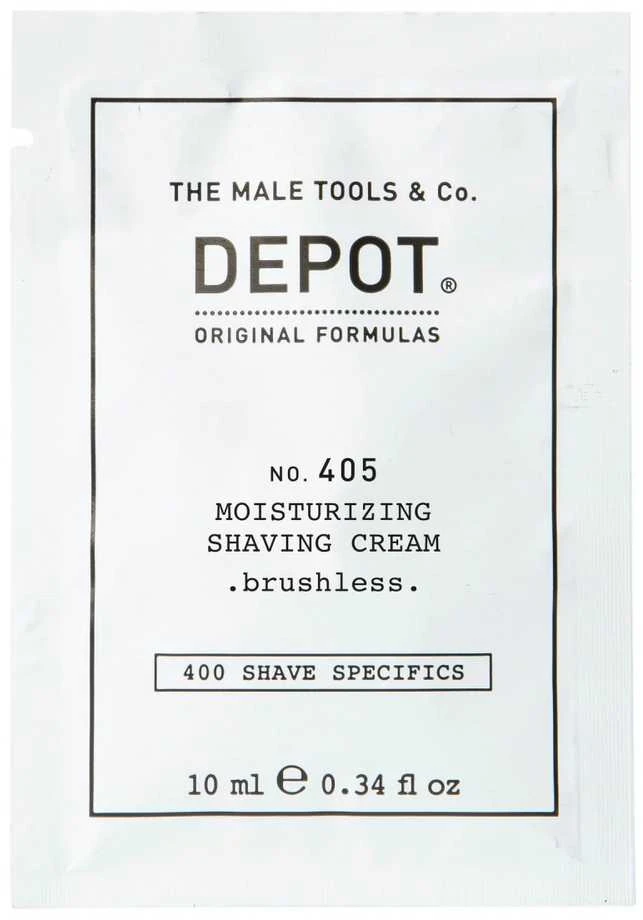 „Depot 400 Shave Specifications No. 405“ drėkinamasis skutimosi kremas su alantoinu, 10 ml