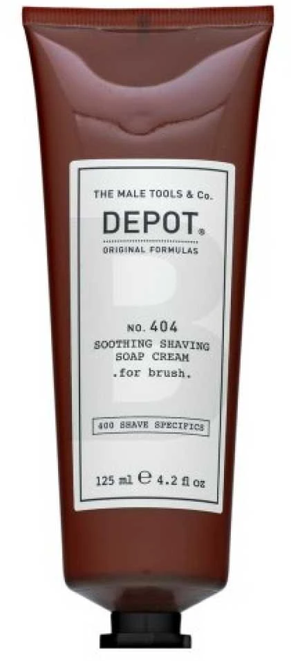 „Depot 400 Shave Specifications No. 404“ raminamasis skutimosi muilas su alantoinu „Kreminis“, 125 ml