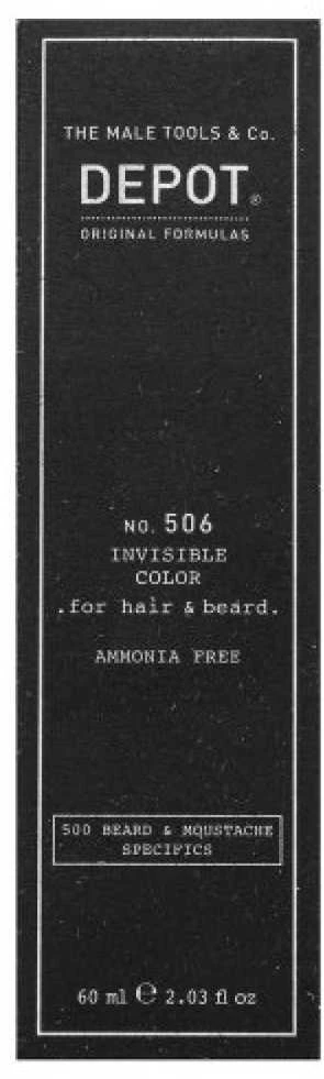 Depot 500 Beard & Mustache Specificsins No. 506 Invisible Color pusiau ilgalaikiai plaukų dažai „Titanium“, 60 ml