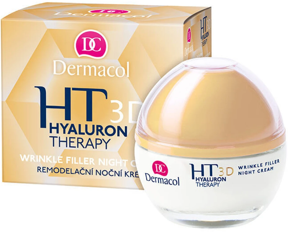 Dermacol 3D Hyaluron Therapy Night Skin Kreminis moterims, 50 ml