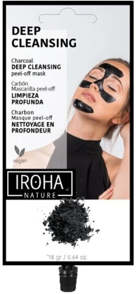 Iroha Nature Detoksikuojanti veido kaukė IROHA Juodas Peel Off Detox Mask Charcoal, su anglimi, nuplėšiama