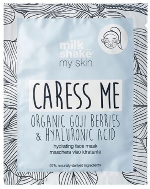 Dieninis drėkinamasis lakštinės veido kaukės su hialurono rūgštimi rinkinys „Milk Shake My Skin Caress Me“, 6 vnt., 28 g
