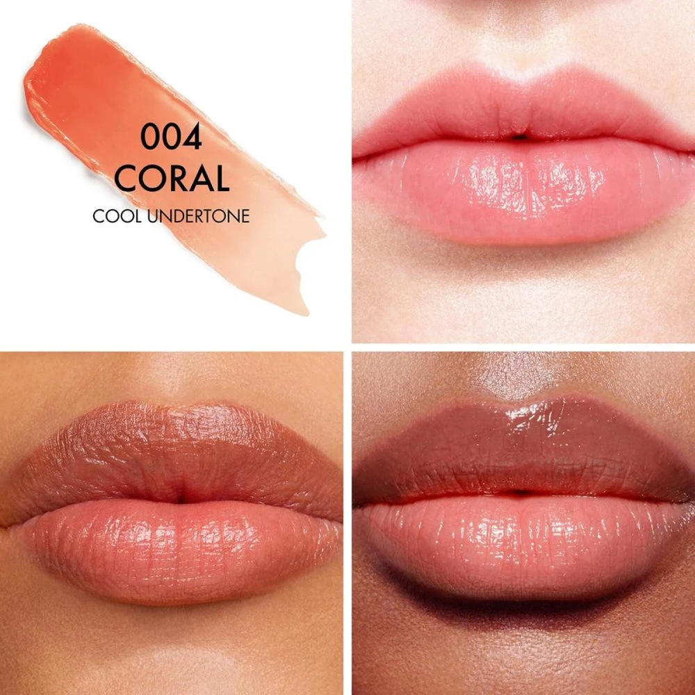 Dior Addict Lip Glow Balm drėkinamasis, lūpų spalvą paryškinantis balzamas, atspalvis: 004 Coral, 3.2 g