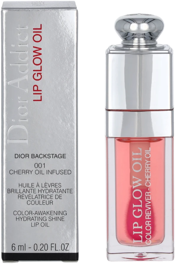 Dior Addict Lip Glow Oil maitinamasis lūpų spalvą paryškinantis aliejus, 6ml, spalva: 001 Pink