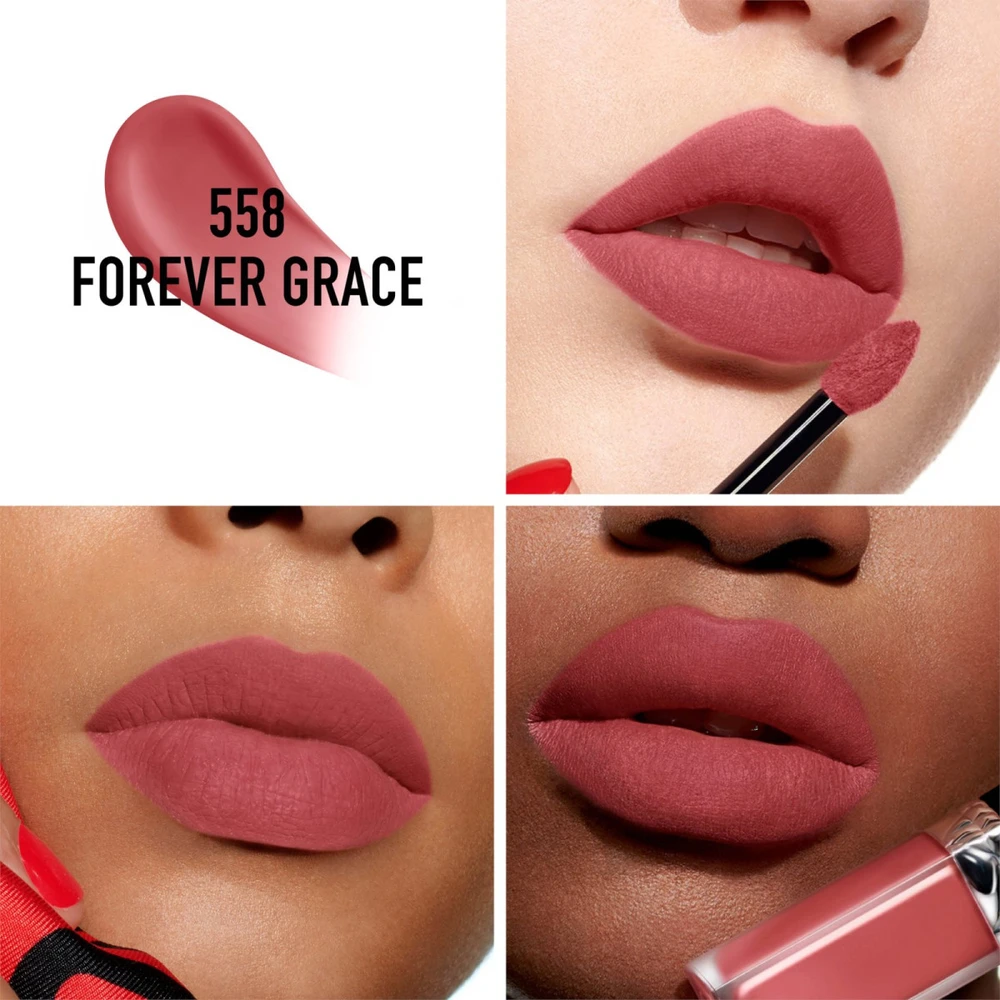 DIOR Rouge Dior Forever Liquid skysti matiniai lūpų dažai, 558 Forever Grace, 6 ml