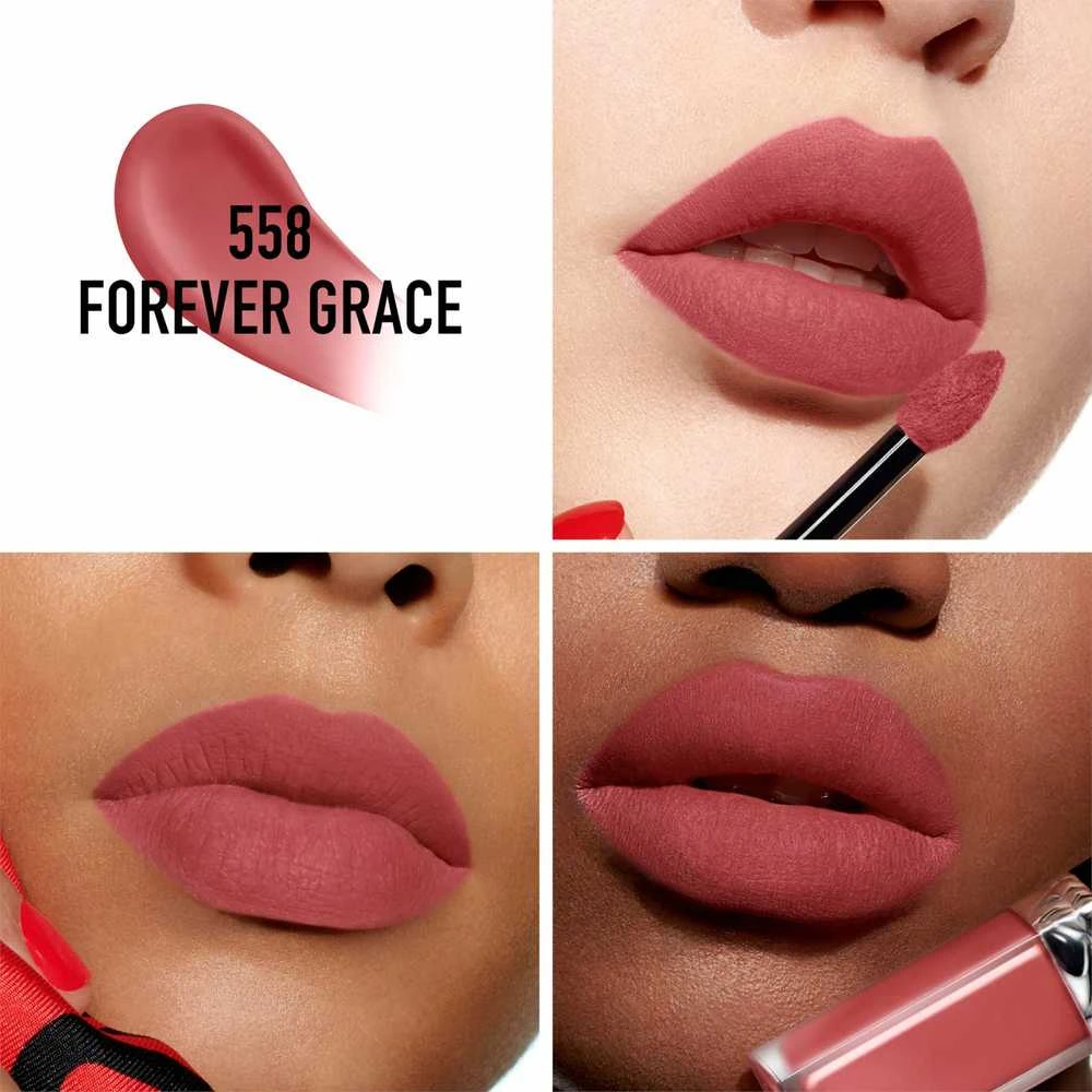 DIOR Rouge Dior Forever Liquid skysti matiniai lūpų dažai, 558 Forever Grace, 6 ml
