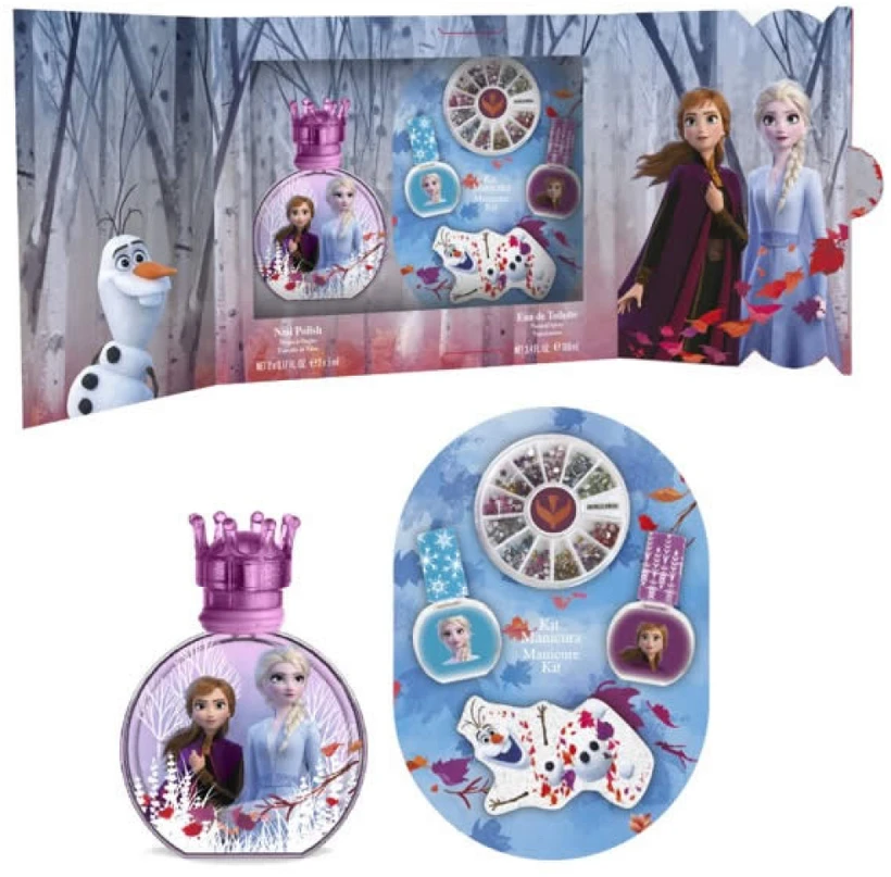 Disney Frozen II Set (EDT, 100 ml + 2 nagų lakai + mankiūro aksesuarai)