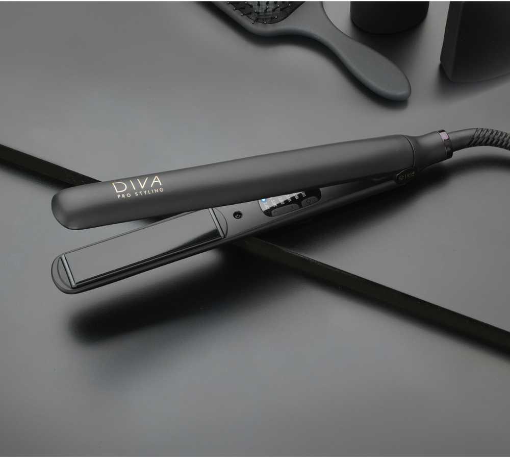 Diva Pro Digital Styler Tiesinimo žnyplės Onyx plaukų tiesinimo žnyplės, juodos spalvos