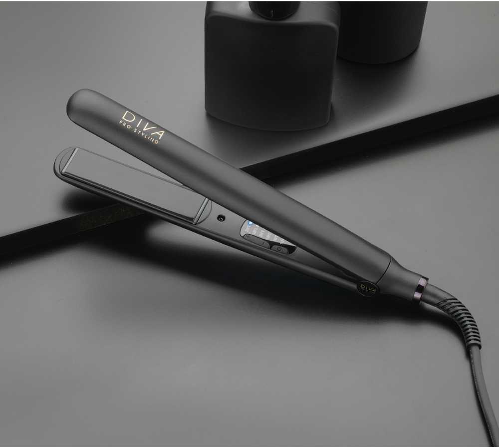 Diva Pro Digital Styler Tiesinimo žnyplės Onyx plaukų tiesinimo žnyplės, juodos spalvos