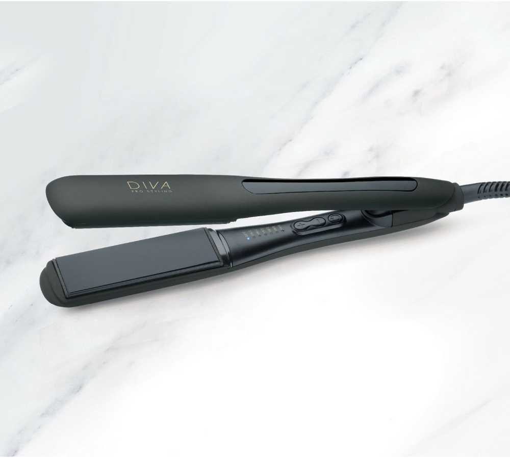 Diva Pro Styling Digital Wide Styler Tiesinimo žnyplės Juodas plaukų tiesinimo žnyplės, juodos spalvos