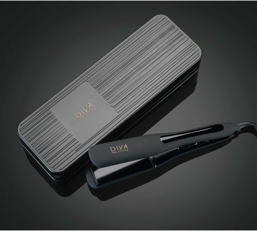 Diva Pro Styling Digital Wide Styler Tiesinimo žnyplės Juodas plaukų tiesinimo žnyplės, juodos spalvos