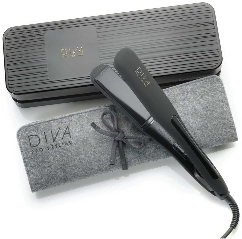 Diva Pro Styling Digital Wide Styler Tiesinimo žnyplės Juodas plaukų tiesinimo žnyplės, juodos spalvos