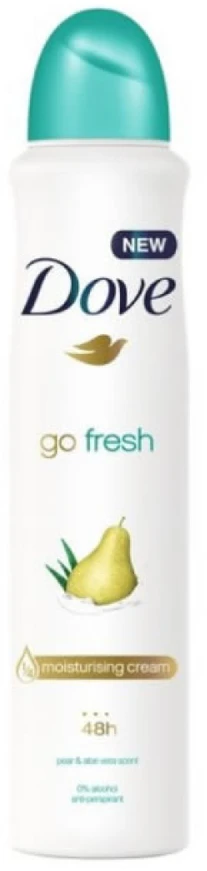 Dove Go Fresh Pear And Aloe Vera Dezodorantas Antiperspirant 48h Purškiklis purškiamas antiperspirantas, 250 ml