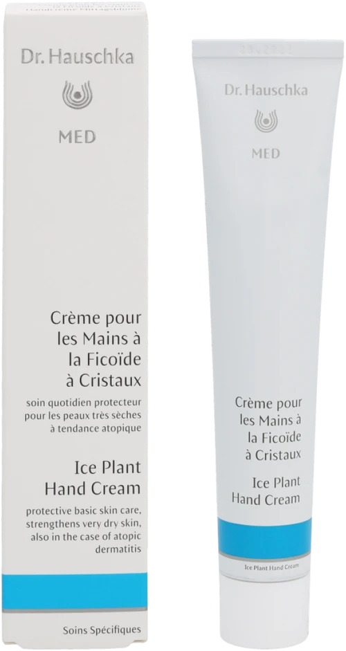 Dr. Hauschka Med Ice Plant Hand Kreminis rankų kremas sausai ir pažeistai odai, 50 ml (Pažeista pakuotė)