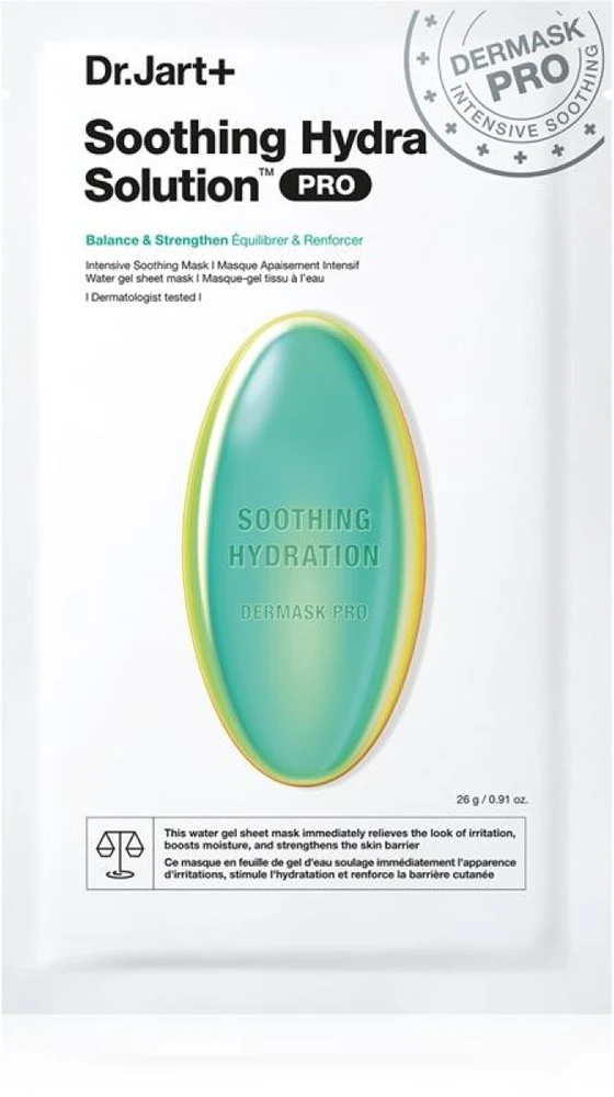 Dr. Jart+ Dermask Pro Soothing Hydra Solution Intensive Soothing Mask regeneruojamoji ir drėkinamoji veido kaukė, 26 g