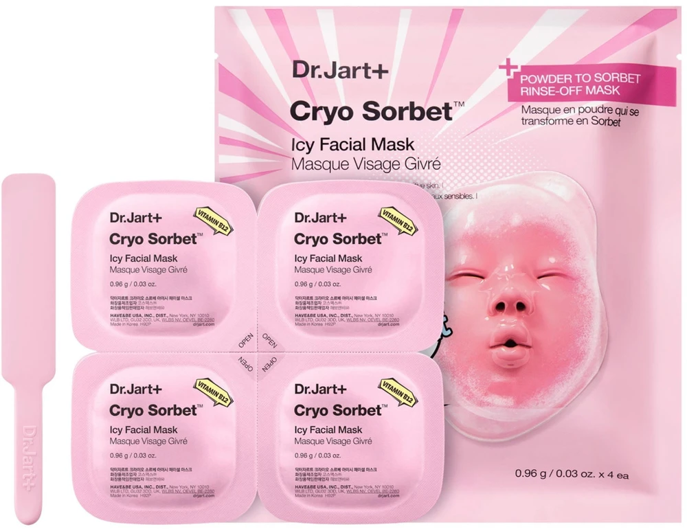 Dr Jart Dr.Jart+ Cryo Sorbet Icy Face Masks veido kaukės, 4 x 0.96 g