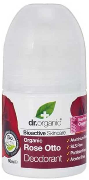Dr. Organic Rose Otto Dezodorantas Roll On rutulinis dezodorantas, 50 ml
