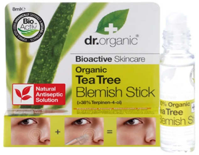 Dr. Organic Tea Tree Blemish Stick Roll On Veido gelis su arbatmedžio aliejumi 8ml