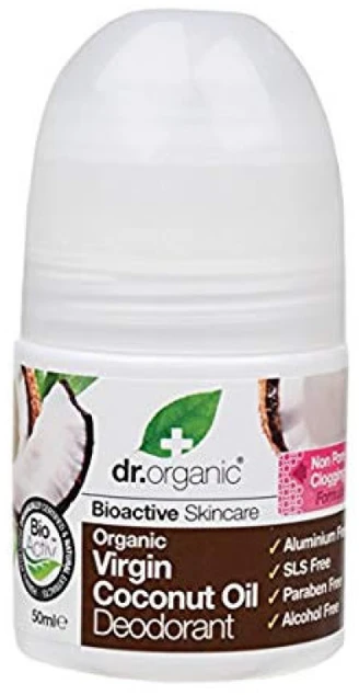 "Dr Organic Virgin Coconut Oil" dezodorantas Roll On 50ml