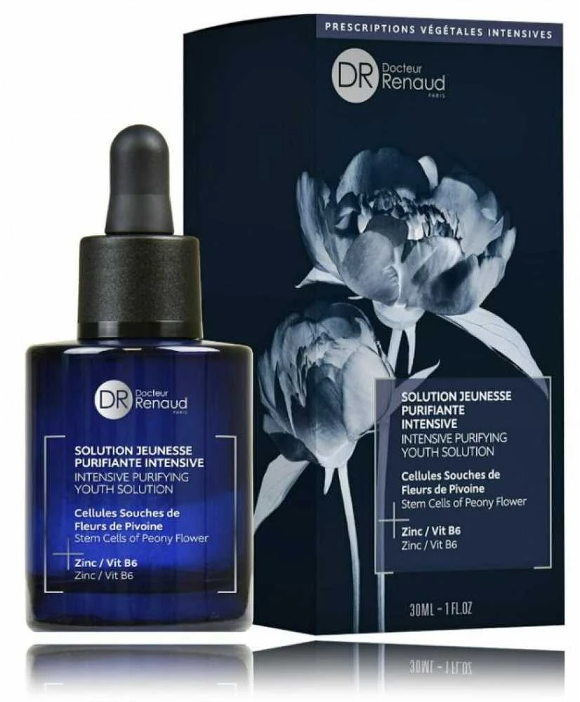 Dr. Renaud Peony Flower Intensive Purifying Youth Solution intensyviai valanti priemonė veidui, 30 ml