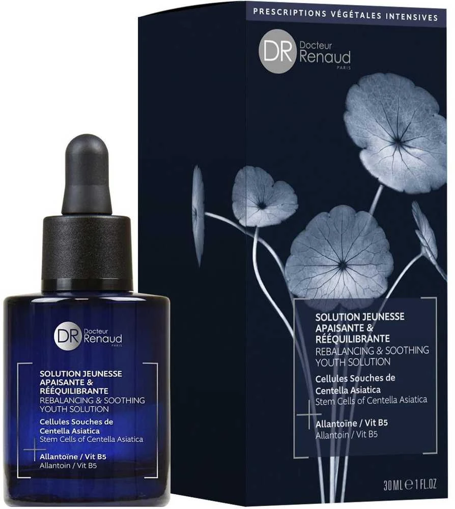 Dr. Renaud Centella Asiatica Rebalancing & Soothing Youth Solution subalansuojanti ir raminanti priemonė veidui, 30 ml