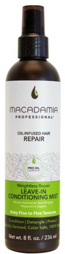 Drėkinamoji, nenuplaunama, kondicionuojanti dulksna plaukams, Macadamia Weightless Repair Leave – In Conditioning Mist, 236 ml