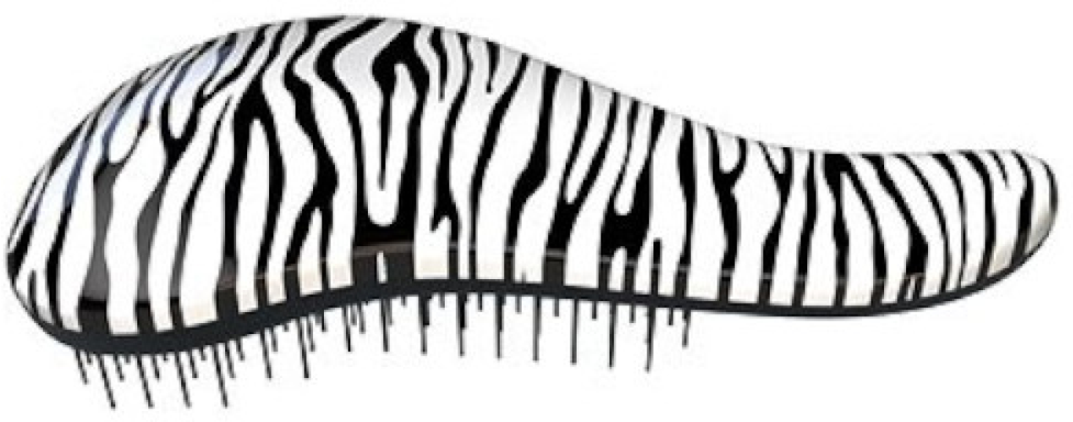 Dtangler plaukų šepetys su Zebra Baltas rankena