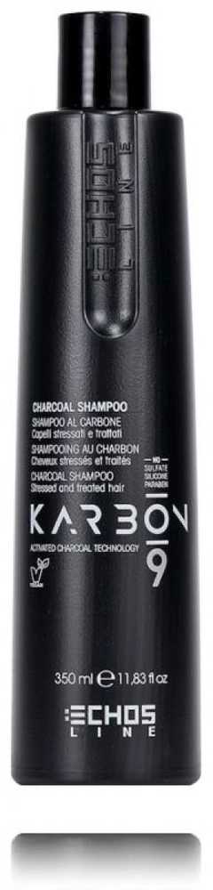 Echosline Karbon 9 Charcoal Šampūnas šampūnas pažeistiems plaukams, 350 ml