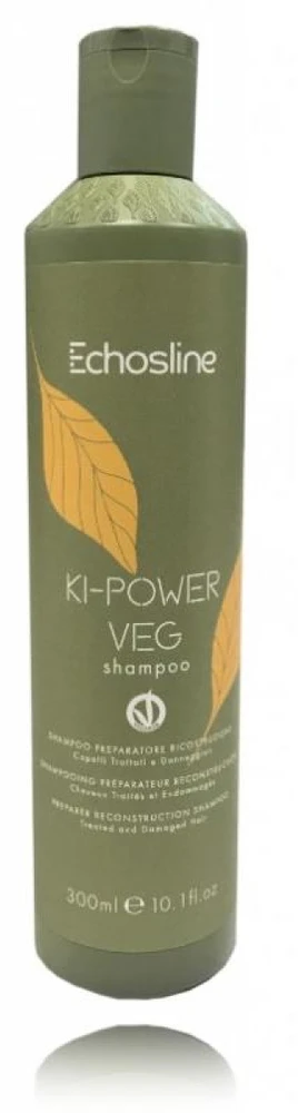 Echosline Ki-Power Veg Prepararer Reconstruction Šampūnas atkuriantis šampūnas pažeistiems plaukams, 300 ml