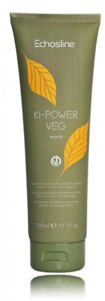 Echosline Ki-Power Veg Sealing Reconstruction Mask intensyviai atkurianti kaukė pažeistiems plaukams, 300 ml