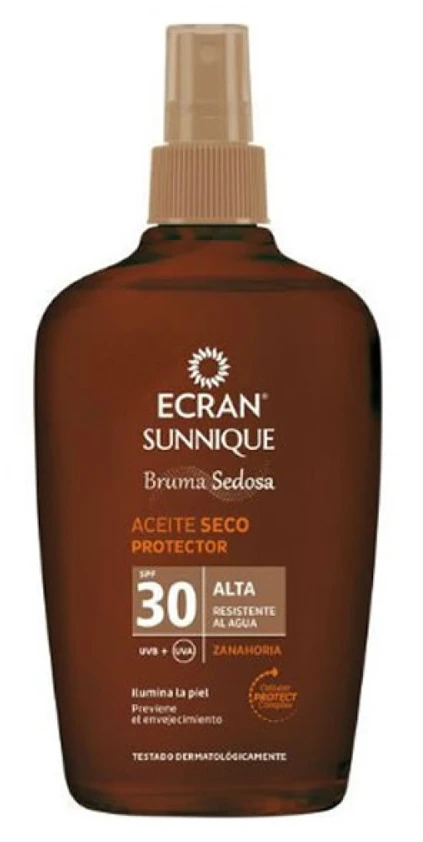 Ecran Sunnique Silky Mist apsauginis sausas aliejus Spf30 100ml
