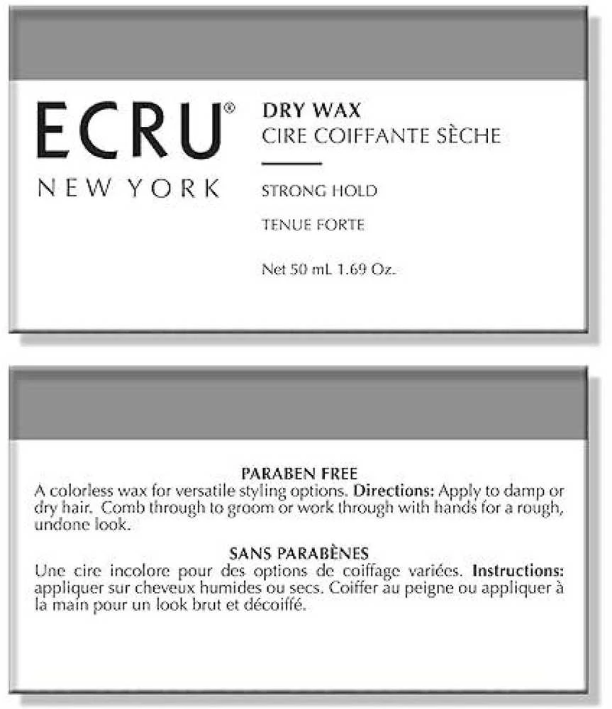 ECRU New York Dry Wax stiprios fiksacijos vaškas plaukų formavimui, 50 ml