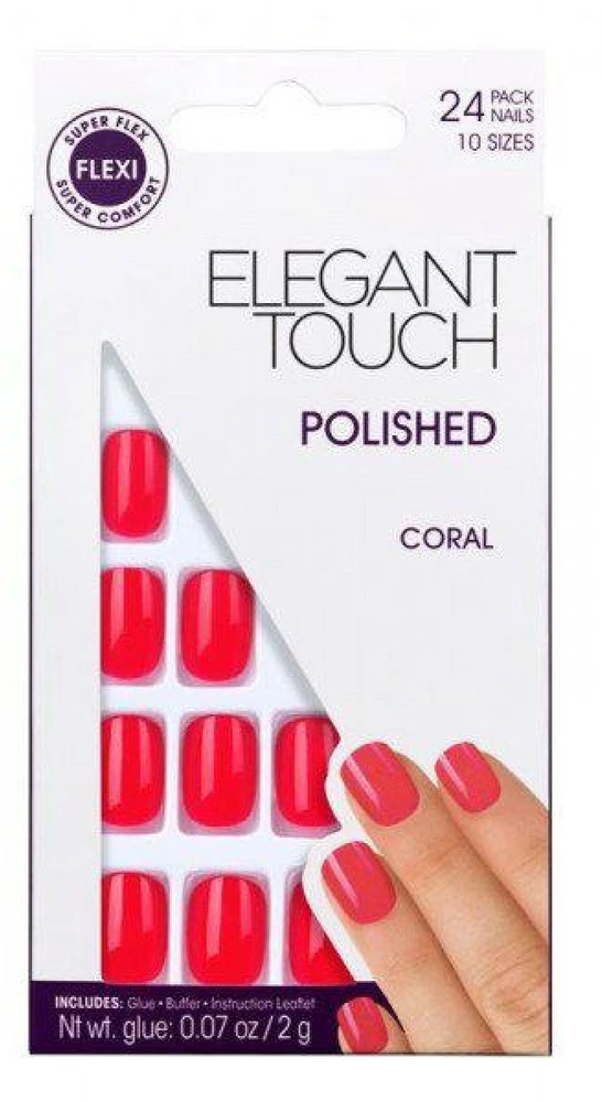Elegant Touch Core Color Nagai su klijais Squoval Midnight Juodas 24 U