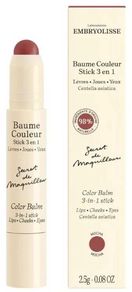 Embryolisse Color Balm 3-In-1 Stick lūpų balzamas, atspalvis: Mocha, 2.5 g