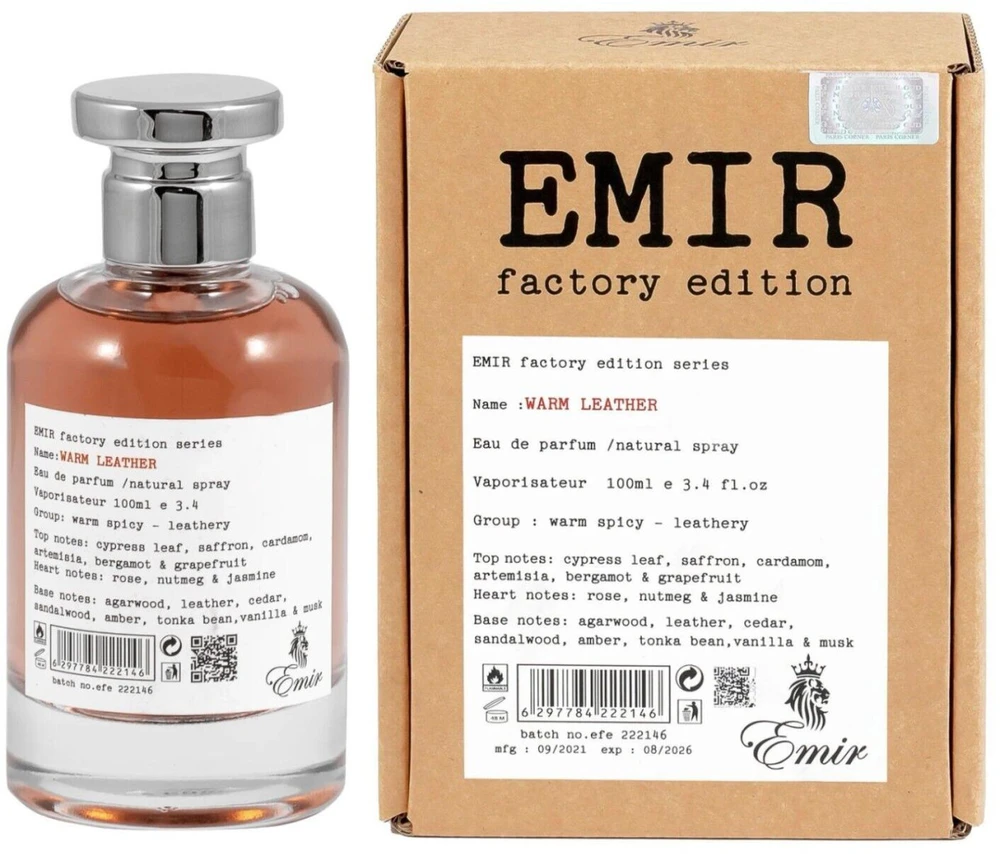 Emir Warm Leather Factory Edition EDP parfumuotas vanduo unisex, 100 ml