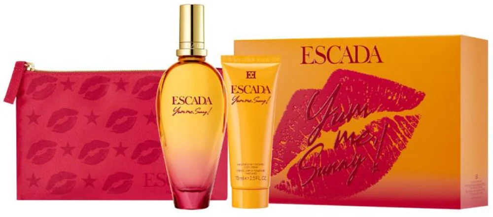 Escada Yum Me, Sunny! Gift Set rinkinys moterims (EDP, 100 ml + kūno losjonas, 75 ml + kosmetinė)