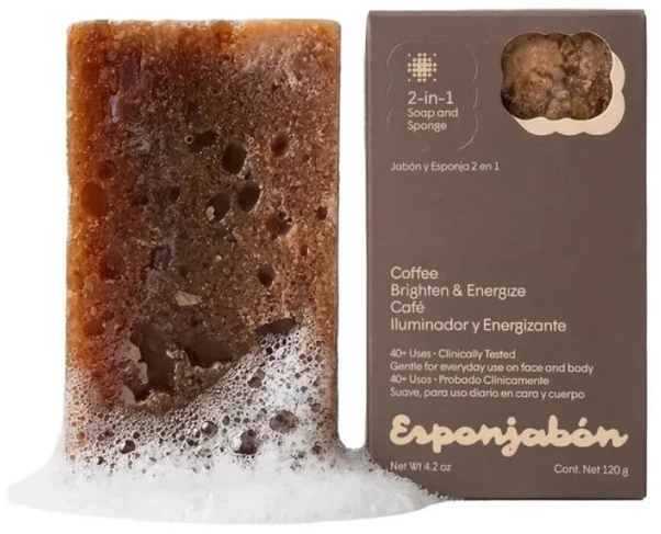 Esponjabon Coffee Sebum-Regulating Soap & Sponge 2-In-1, 120 g