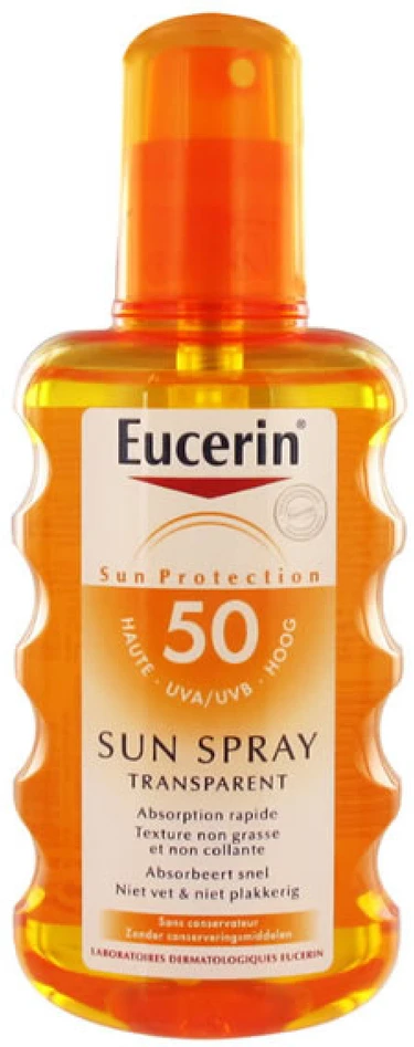 Eucerin Transparent Sensitive Protect SPF 50 skaidrus purškalas nuo saulės, 200 ml