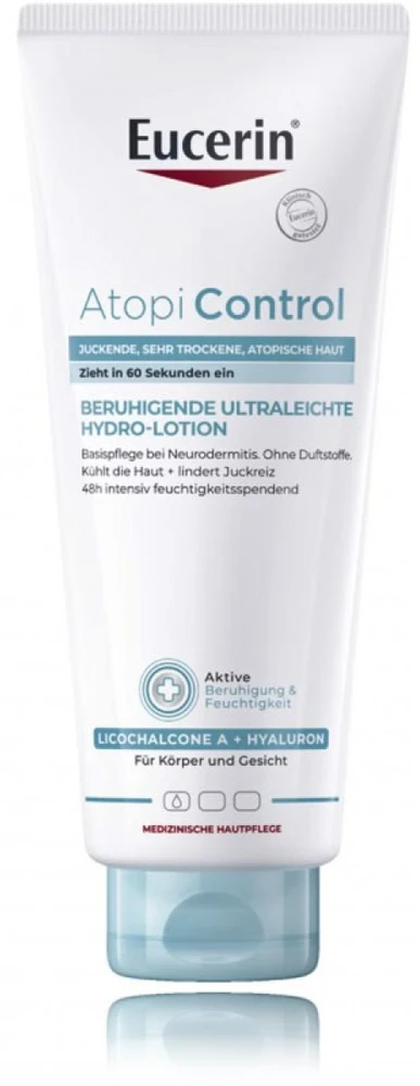 Eucerin Atopicontrol Hydra Soothing Lotion raminamasis veido ir kūno losjonas atopinei odai, 400 ml
