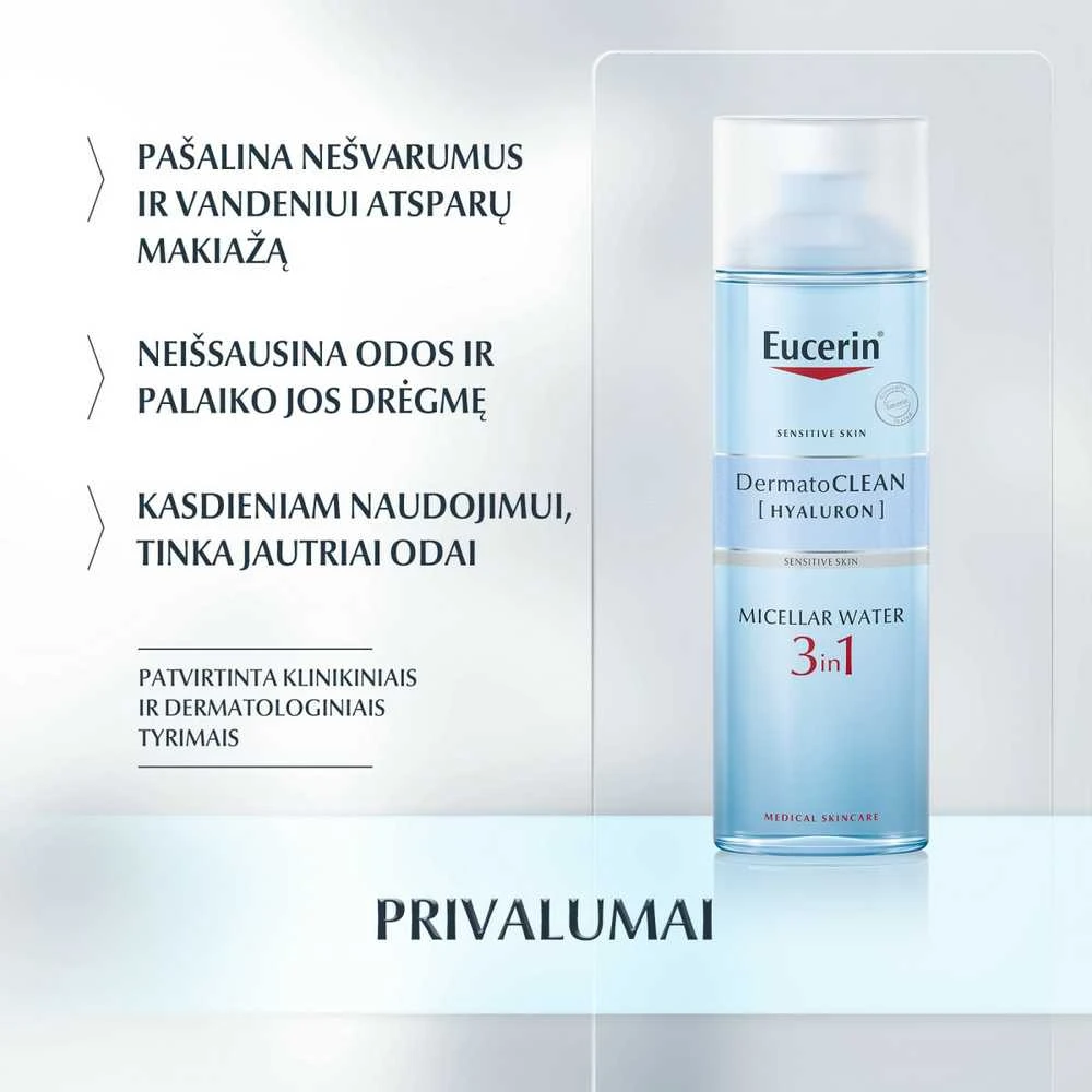 "Eucerin Dermatoclean Hyaluron 3 in 1 micelinis losjonas