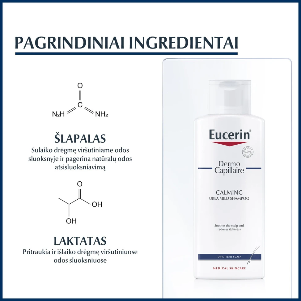 Eucerin DermoCapillaire raminamasis šampūnas su šlapalu, 250 ml