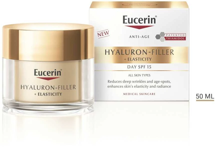 Eucerin Hyaluron-Filler + Elasticity Day Kreminis SPF 15 dieninis kremas, 50 ml