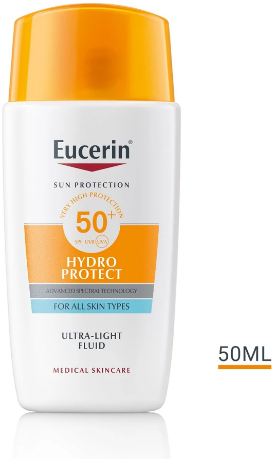 "Eucerin Hydra Protect Ultra Light Fluid apsauginis veido kremas nuo saulės su SPF50+ 50ml