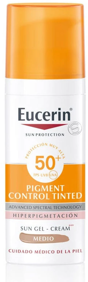 EUCERIN Pigment Control SPF50+ apsauginis kremas nuo saulės su spalva| spalva: medium, 50 ml