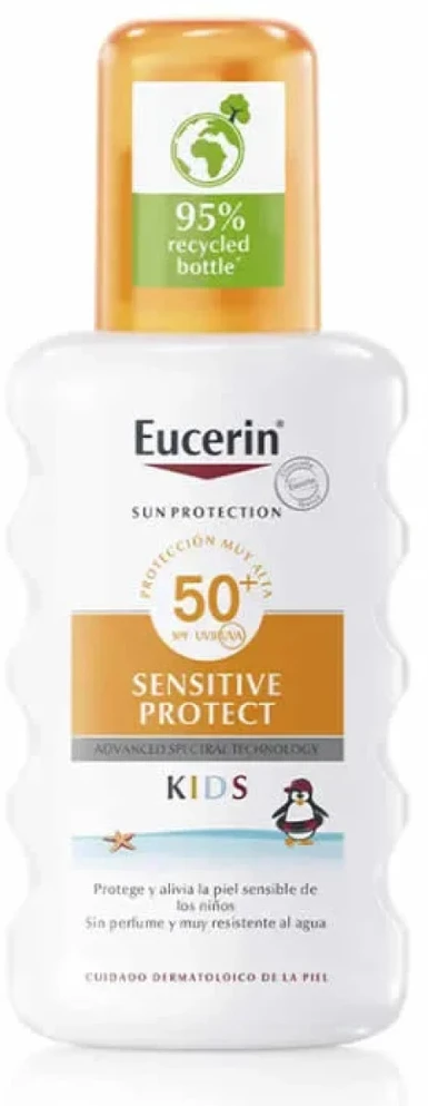 Eucerin Sun Sensitive Protect Kids SPF 50+ Purškiklis apsauginis purškiklis nuo saulės vaikams, 200 ml