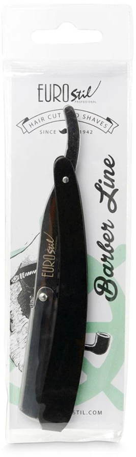 Eurostil Barber Line Navaja De Afeitar Hoja Intercambiable Mango Negro 1un
